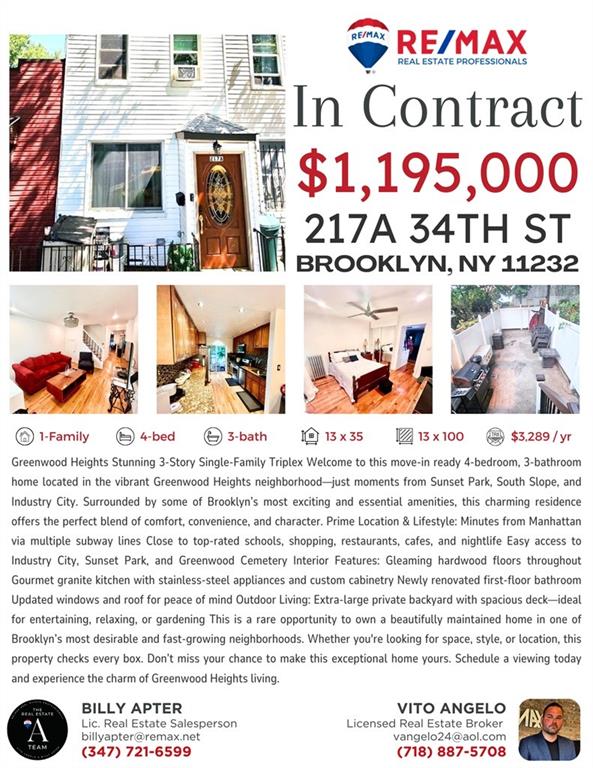 217A 34th Street Greenwood Heights Brooklyn NY 11232